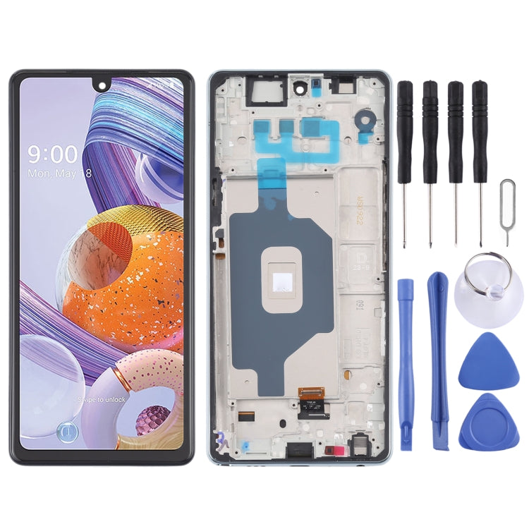 LCD Screen and Digitizer Full Assembly with Frame for LG Stylo 6 / K71 LMQ730TM LM-Q730TM LMQ730HA LM-Q730HA, For LG Stylo 6 / K71