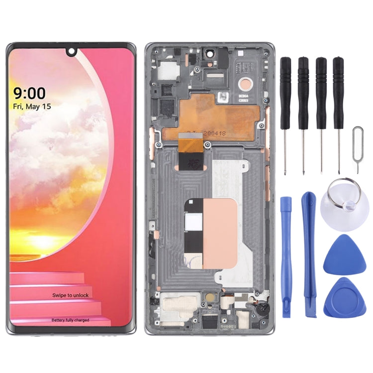 LCD Screen and Digitizer Full Assembly with Frame for LG Velvet 5G LM-G900N LM-G900EM LM-G900 LM-G900TM, For LG Velvet 5G(KR Version)