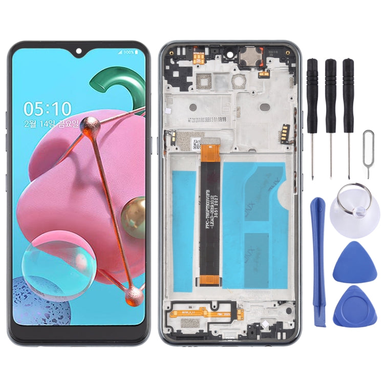 LCD Screen and Digitizer Complete Assembly with Frame for LG Q51 LM-Q510N, For LG Q51