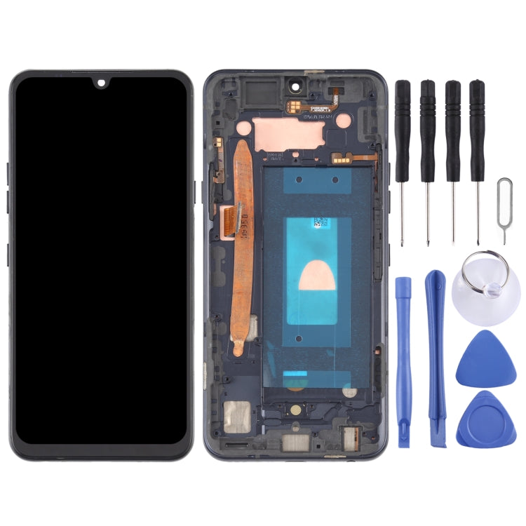 Schermo LCD e digitalizzatore assemblaggio completo con cornice per LG G8X ThinQ LMG850EMW LM-G850, For LG G8X ThinQ