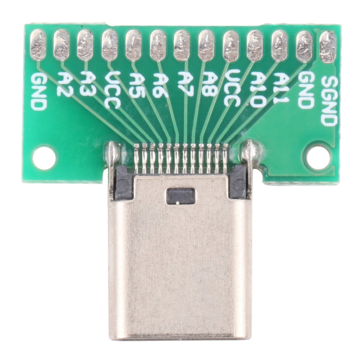 USB 3.1 Type C Female 24pin Double Sided Positive and Negative Test Board with Soldered PCB