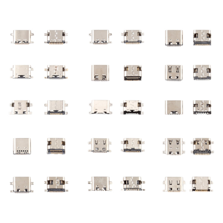 75 pz/set connettore porta di ricarica USB tipo C 6 pin / 12 pin / 16 pin / 14 pin / 24 pin per Huawei / Samsung / Xiaomi ecc., 75 PCS/Set