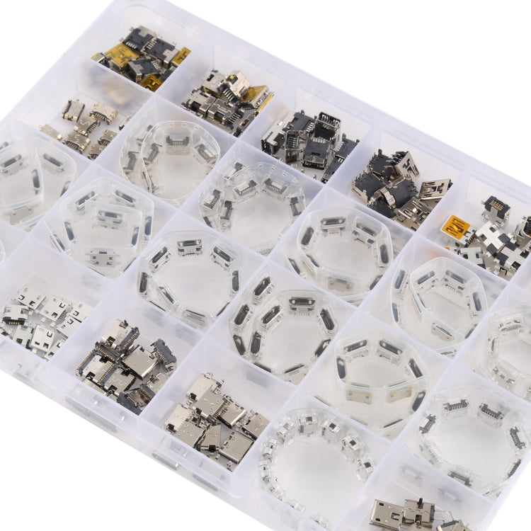 Set 240 pezzi connettori porta ricarica Micro USB e Tipo C
