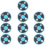 Obiettivo fotocamera posteriore da 10 pezzi per Nokia 3.4 TA-1288 TA-1285 TA-1283, For Nokia 3.4  (Blue), For Nokia 3.4  (Purple)