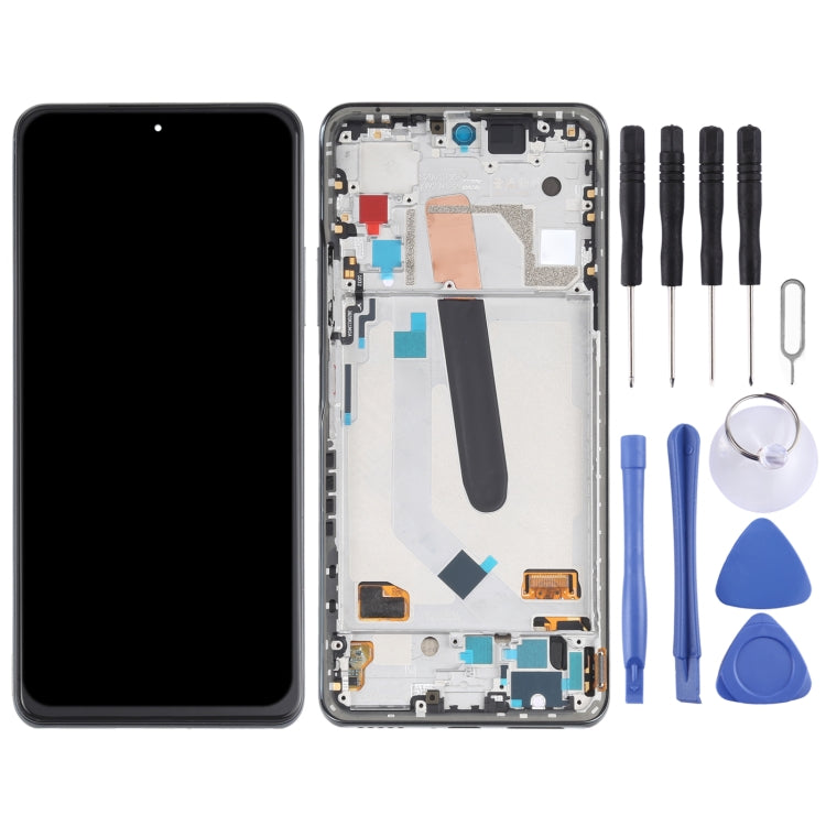 OLED Material LCD Screen and Digitizer Full Assembly with Frame for Xiaomi Redmi K40 / Redmi K40 Pro / Redmi K40 Pro+ / Mi 11i / Poco F3 / M2012K11AC M2012K11C M2012K11AG M2012K11G, For Xiaomi Redmi K40