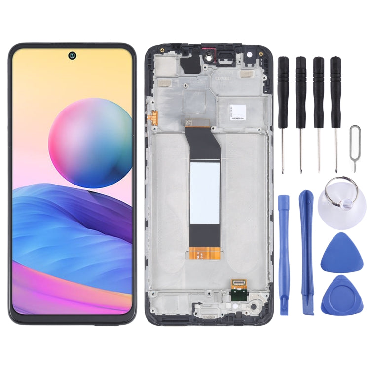 Original LCD Screen for Xiaomi Redmi Note 10 5G / Redmi Note 10T 5G / Redmi Note 10T 5G M2103K19I / Poco M3 Pro 5G M2103K19PG, M2103K19PI, M2103K19G, M2103K19C Digitizer Complete Assembly with Frame, For Xiaomi Redmi Note 10 5G