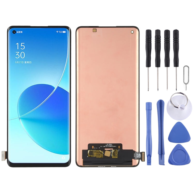 Schermo LCD e digitalizzatore in materiale AMOLED originale assemblaggio completo per OPPO Reno6 Pro 5G / Reno6 Pro+ 5G, For OPPO Reno6 Pro 5G(Original)