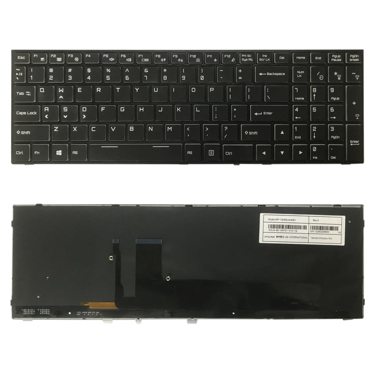 US Version Keyboard with Backlight for Hasee G10 Z8 Z7M Z7-CT5NA7NA7GS KPZGZ GX9 911PLUS CN95S01, For Hasee G10 Z8