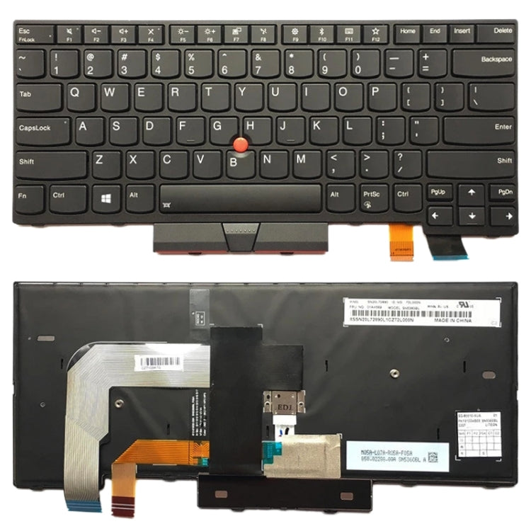 Tastiera versione USA con retroilluminazione per Lenovo Thinkpad T470 T480 A475 A485, For Lenovo Thinkpad T470 (Back Light)