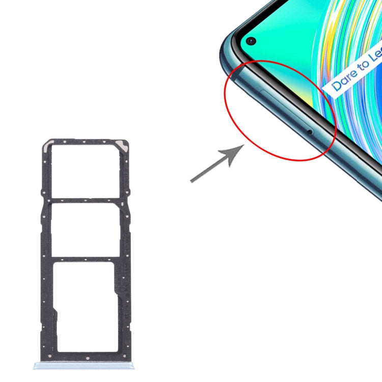 For OPPO Realme C17 RMX2101 SIM Card Tray + SIM Card Tray + Micro SD Card Tray, For OPPO Realme C17