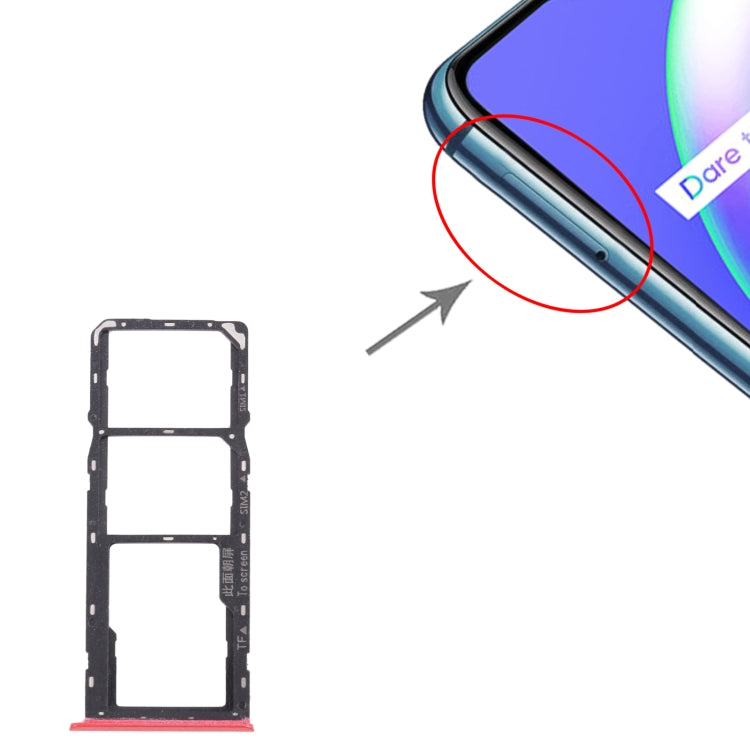 For OPPO Realme C12 RMX2189 SIM Card Tray + SIM Card Tray + Micro SD Card Tray, For OPPO Realme C12