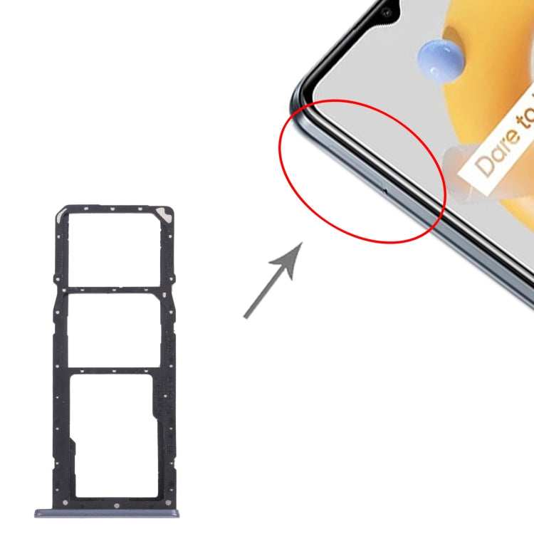 For OPPO Realme C20 / Realme C20A RMX3063, RMX3061 SIM Card Tray + SIM Card Tray + Micro SD Card Tray, For OPPO Realme C20