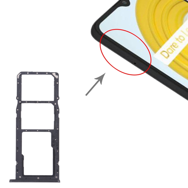 Per OPPO Realme C21 / Realme C21Y RMX3201,RMX3261 Vassoio scheda SIM + Vassoio scheda SIM + Vassoio scheda micro SD, For OPPO Realme C21