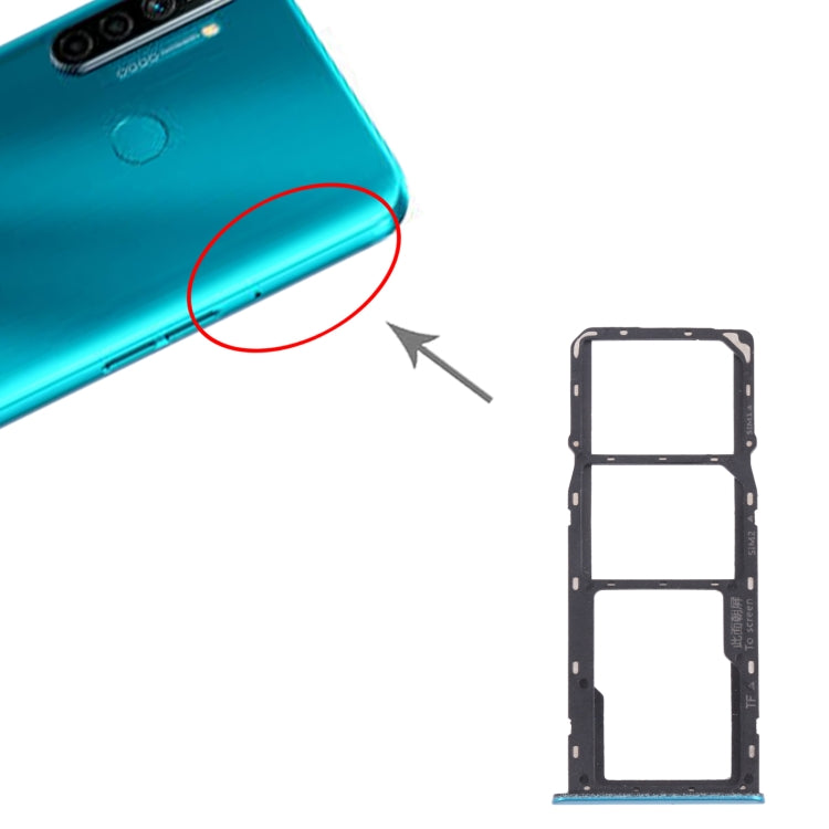 For OPPO Realme 5i RMX2030, RMX2032 SIM Card Tray + SIM Card Tray + Micro SD Card Tray, For OPPO Realme 5i