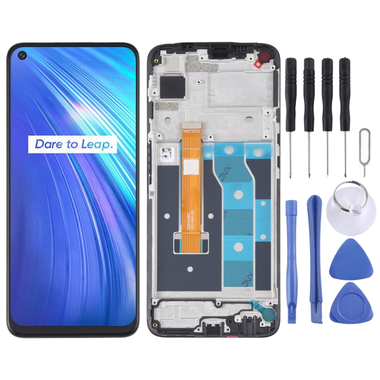 Schermo LCD e digitalizzatore assemblaggio completo con cornice per OPPO Realme 6 RMX2001, For OPPO Realme 6