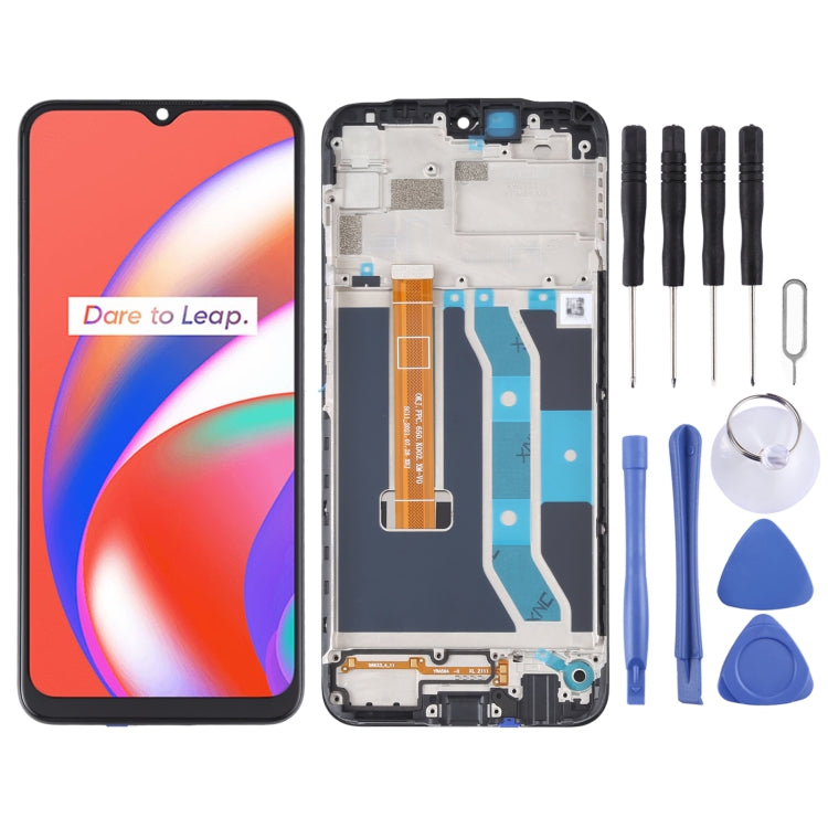 Original LCD Screen and Digitizer Full Assembly with Frame for OPPO Realme C12 RMX2189, For OPPO Realme C12