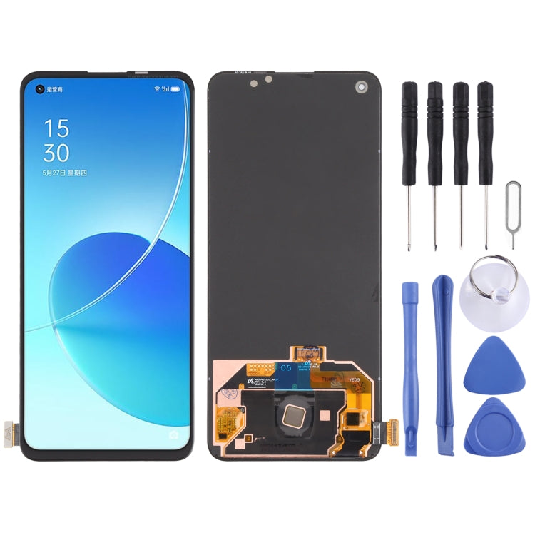 Original LCD Screen and Digitizer Full Assembly for OPPO Reno6 5G PEQM00 CPH2251, For OPPO Reno6 5G (Original)