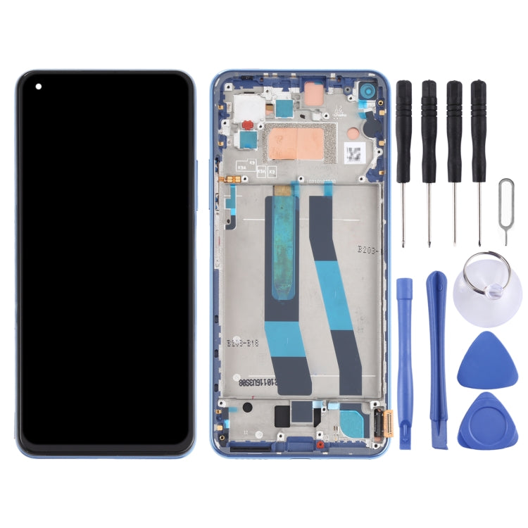 Schermo LCD originale e digitalizzatore assemblaggio completo con cornice per Xiaomi Mi 11 Lite 4G/11 Lite 5G NE M2101K9AG M2101K9AI, For Xiaomi Mi 11 Lite 4G (Original)