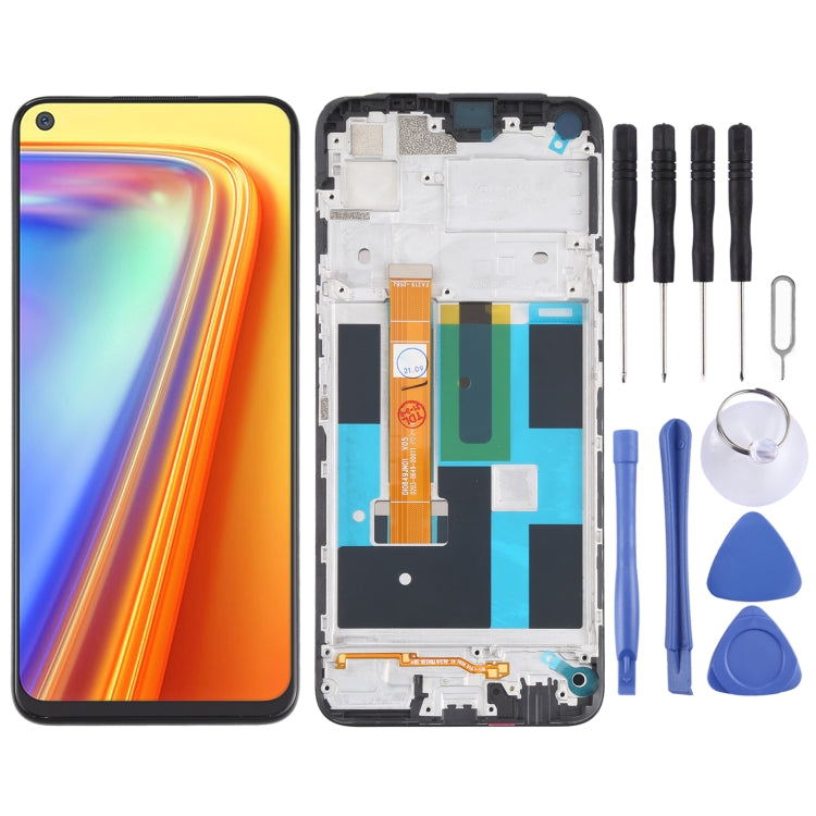 LCD Screen and Digitizer Full Assembly with Frame for OPPO Realme 7 (Asia) 4G RMX2151 RMX2163, For OPPO Realme 7 (Asia) 4G