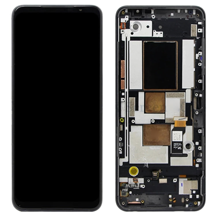 AMOLED Material LCD Screen and Digitizer Full Assembly with Frame for Asus ROG Phone 5 ZS673KS 1B048IN I005DB I005DA, For Asus ROG Phone 5