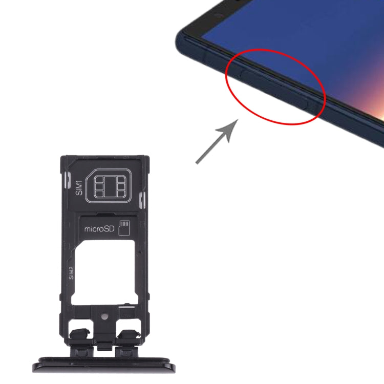 Vassoio scheda SIM + Vassoio scheda SIM/Vassoio scheda micro SD per Sony Xperia 5, For Sony Xperia 5 (Dual Card)