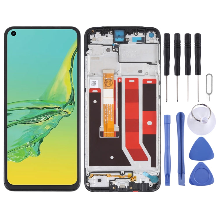 Schermo LCD originale e digitalizzatore assemblaggio completo con cornice per OPPO A32 PDVM00, For OPPO A32