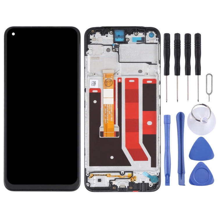 Schermo LCD originale e digitalizzatore assemblaggio completo con cornice per OPPO A32 PDVM00, For OPPO A32