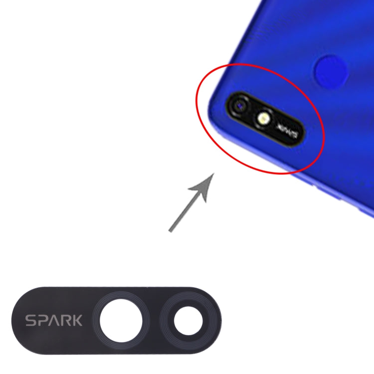 For Tecno Spark 4 Lite KC8S 10pcs Rear Camera Lens, For Tecno Spark 4 Lite