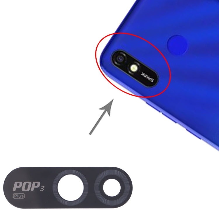 For Tecno Pop 3 Plus 10pcs Rear Camera Lens, For Tecno Pop 3 Plus