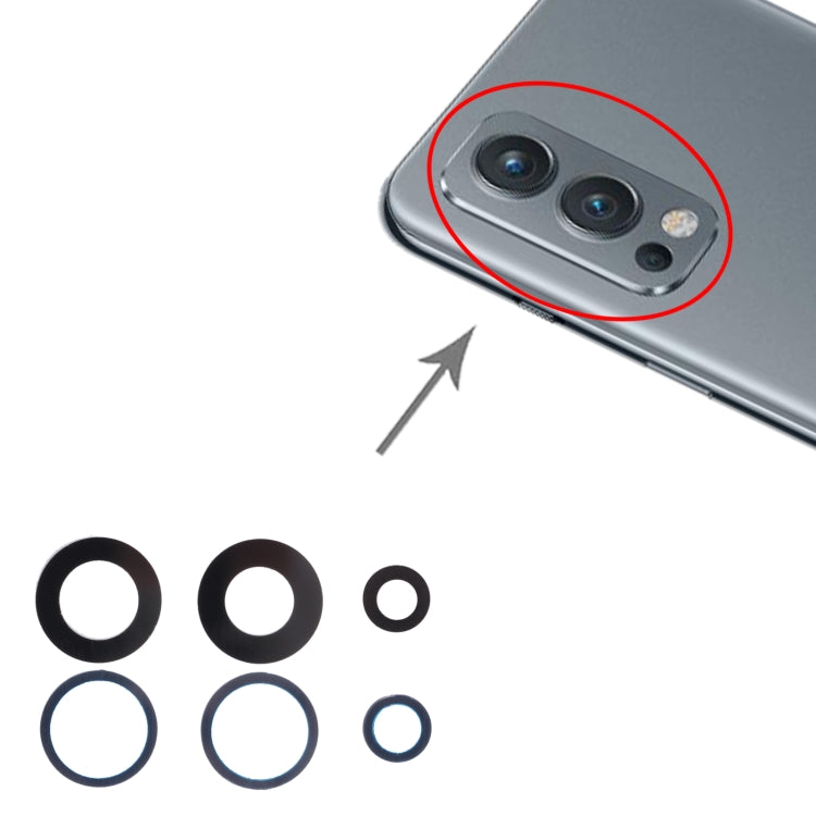 For OnePlus Nord 2 10pcs Rear Camera Lens, For OPPO Nord 2