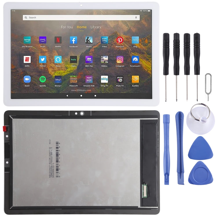 LCD Screen and Digitizer Full Assembly for Amazon Fire HD 10 (2021) T76N2B T76N2P, For Amazon Fire HD 10 (2021) (Black), For Amazon Fire HD 10 (2021) (White)