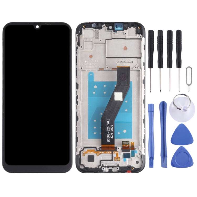 Schermo LCD e digitalizzatore assemblaggio completo con cornice per Motorola Moto E6S XT2053 XT2053-2, For Motorola Moto E6S