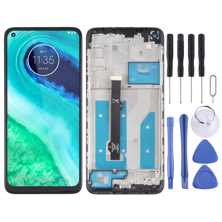 Schermo LCD e digitalizzatore assemblaggio completo con cornice per Motorola Moto G8 XT2045-1, For Motorola Moto G8