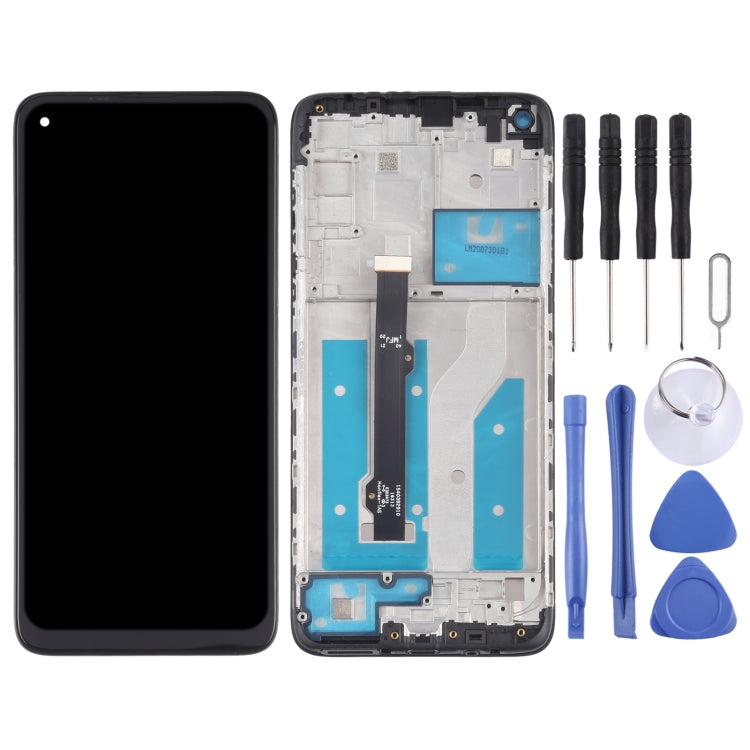 Schermo LCD e digitalizzatore assemblaggio completo con cornice per Motorola Moto G8 XT2045-1, For Motorola Moto G8