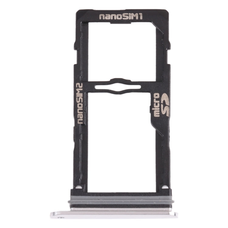 Nano SIM Card Tray + Nano SIM Card Tray/Micro SD Card Tray for LG G8S ThinQ LMG810, LM-G810, LMG810EAW, For LG G8S ThinQ