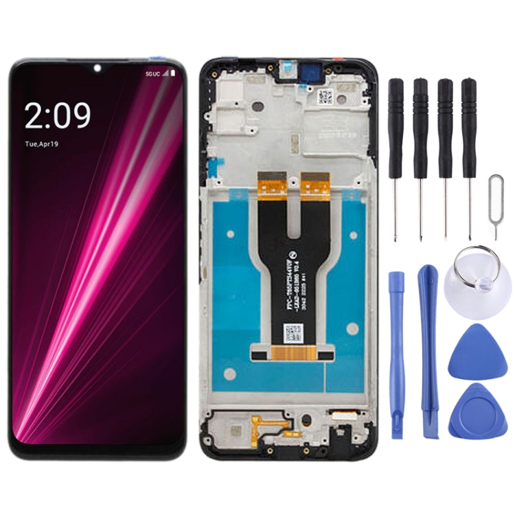 LCD Screen For T-Mobile Revvl 6 Digitizer Full Assembly With Frame, For T-Mobile Revvl 6(with Frame)