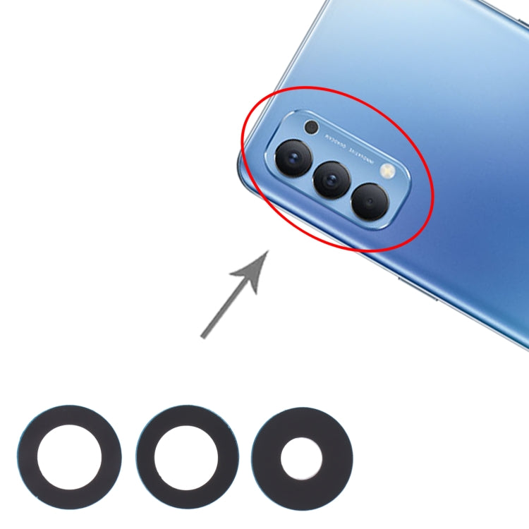 Per OPPO Reno4 4G / Reno4 5G 10 pezzi obiettivo fotocamera posteriore, For OPPO Reno4 4G / Reno4 5G