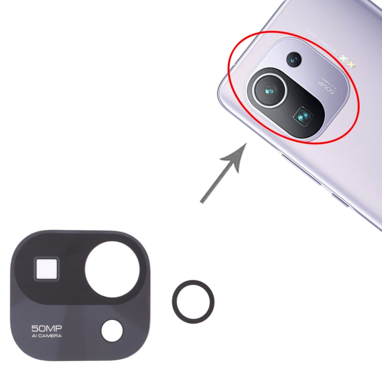 Obiettivo fotocamera posteriore da 10 pezzi per Xiaomi Mi 11 Pro M2102K1AC, For Xiaomi Mi 11 Pro