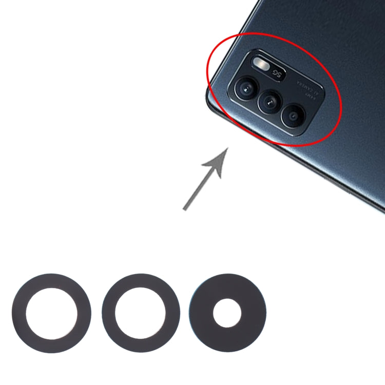 Per OPPO Reno6 4G / Reno6 5G / Reno6 Z Obiettivo fotocamera posteriore da 10 pezzi, For OPPO Reno6 4G / Reno6 5G / Reno6 Z