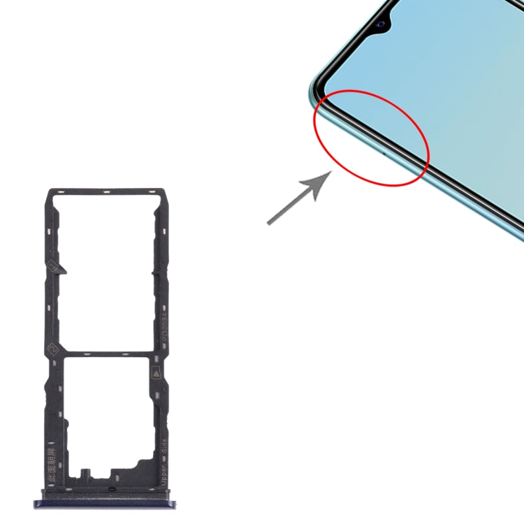 Per vivo Y12S 2021 / Y12a V2069 Vassoio scheda SIM + Vassoio scheda SIM + Vassoio scheda micro SD, For vivo Y12S 2021 / Y12a