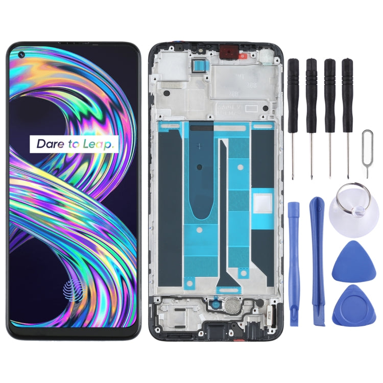 Schermo LCD e digitalizzatore assemblaggio completo con cornice per OPPO Realme 8 4G, For OPPO Realme 8 4G