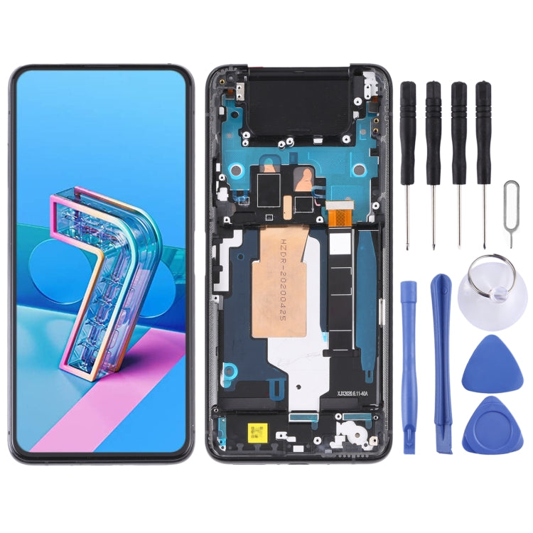 90Hz AMOLED LCD Screen and Digitizer Full Assembly with Frame for Asus Zenfone 7 Pro / Zenfone 7 ZS670KS ZS671KS, For Asus Zenfone 7 Pro / Zenfone 7