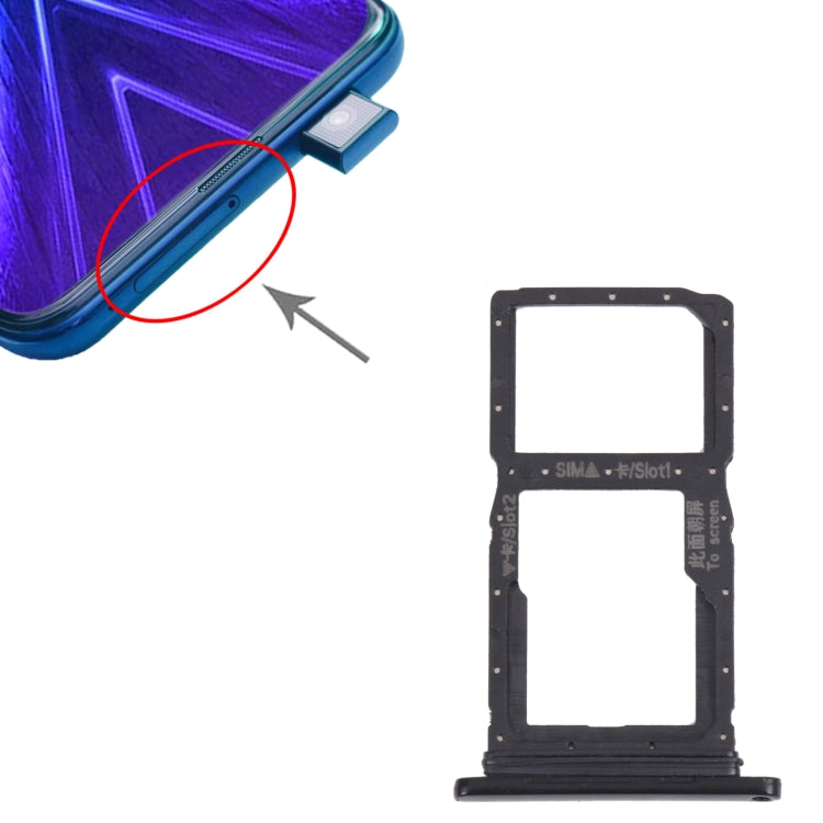 SIM Card Tray + SIM Card Tray/Micro SD Card Tray for Honor 9X, For Honor 9X