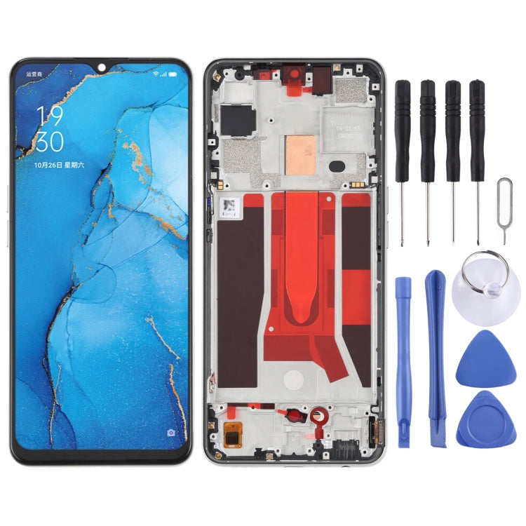 Original LCD Screen and Digitizer Full Assembly with Frame for OPPO Reno3 5G/Reno3 Youth/F15/Find X2 Lite/K7 5G, For OPPO Reno3 5G/Reno3 Youth/F15/Find X2 Lite/K7 5G, For OPPO Reno3 5G