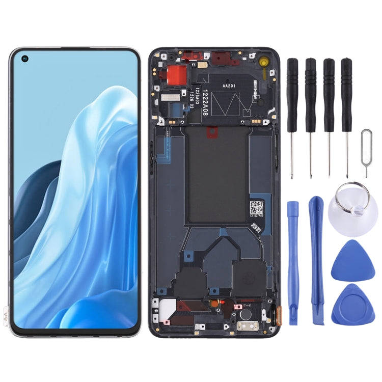 Schermo LCD originale e digitalizzatore assemblaggio completo con telaio per OPPO Reno7 5G Cina PFJM10, For OPPO Reno7 5G China