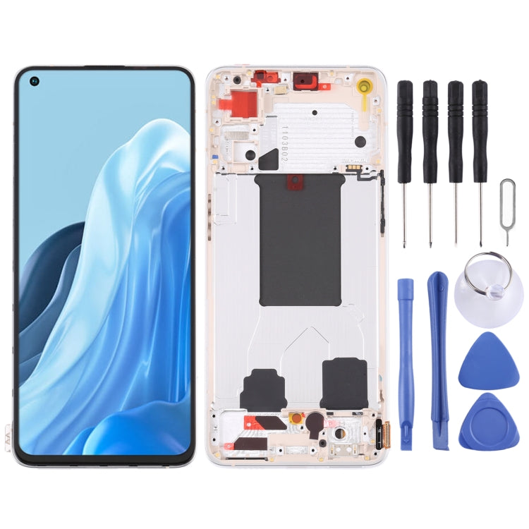 Original LCD Screen and Digitizer Full Assembly with Frame for OPPO Reno7 5G China PFJM10, For OPPO Reno7 5G China