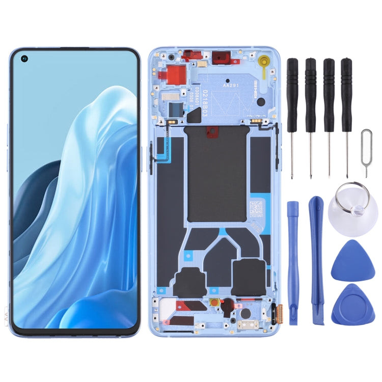 Original LCD Screen and Digitizer Full Assembly with Frame for OPPO Reno7 5G China PFJM10, For OPPO Reno7 5G China