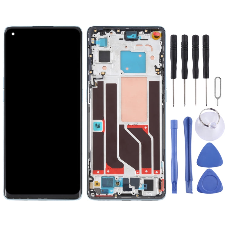 Schermo LCD originale e digitalizzatore assemblaggio completo con telaio per OPPO Reno6 Pro 5G PEPM00 CPH2249, For OPPO Reno6 Pro 5G