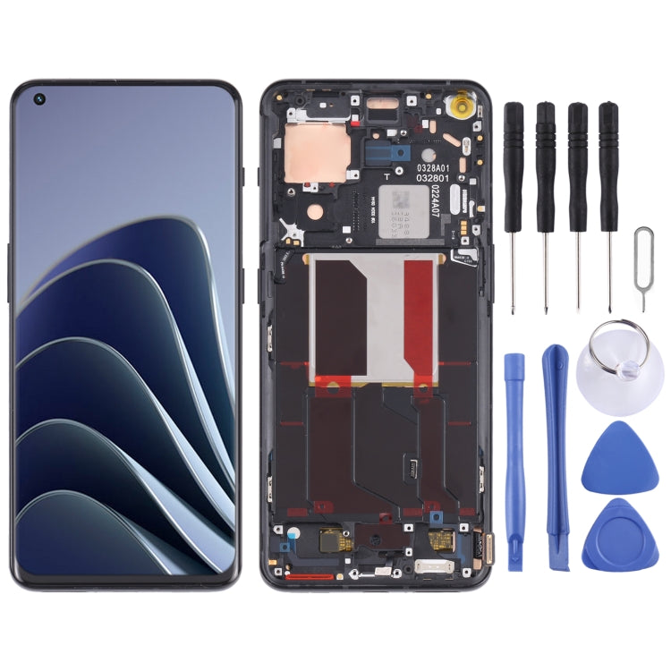 Per OnePlus 10 Pro NE2210 digitalizzatore assemblaggio completo con cornice schermo LCD originale, For OnePlus 10 Pro