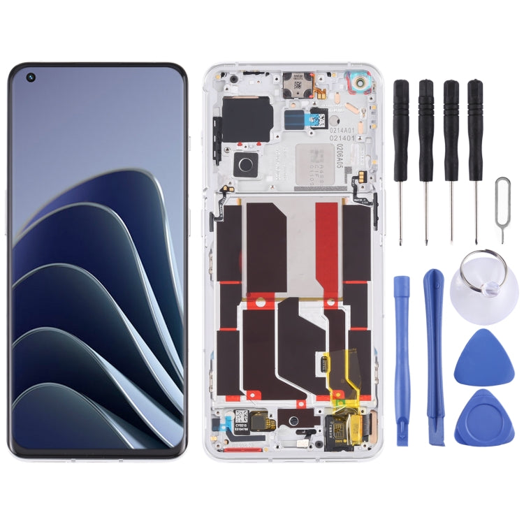 Per OnePlus 10 Pro NE2210 digitalizzatore assemblaggio completo con cornice schermo LCD originale, For OnePlus 10 Pro